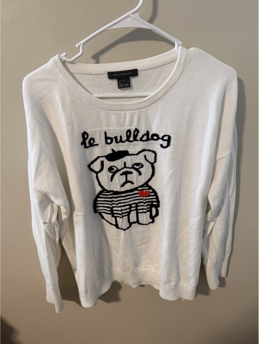 French Connection Le Bulldog Sweater Size L